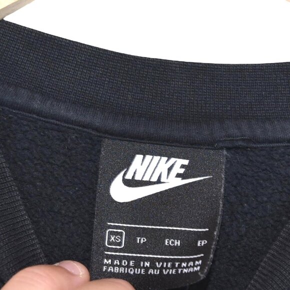 Nike Embroidered Swoosh Sweatshirt Faded Black Pullover XS Unisex Streetwear - Picture 6 of 7